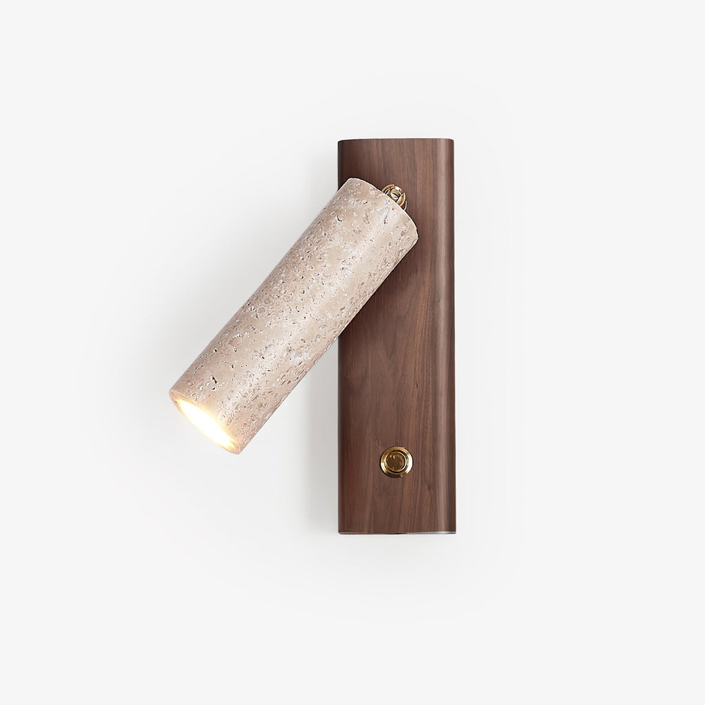 lustra-torch-wall-lamp-anzaz-Walnut Wood & Yellow Travertine-1