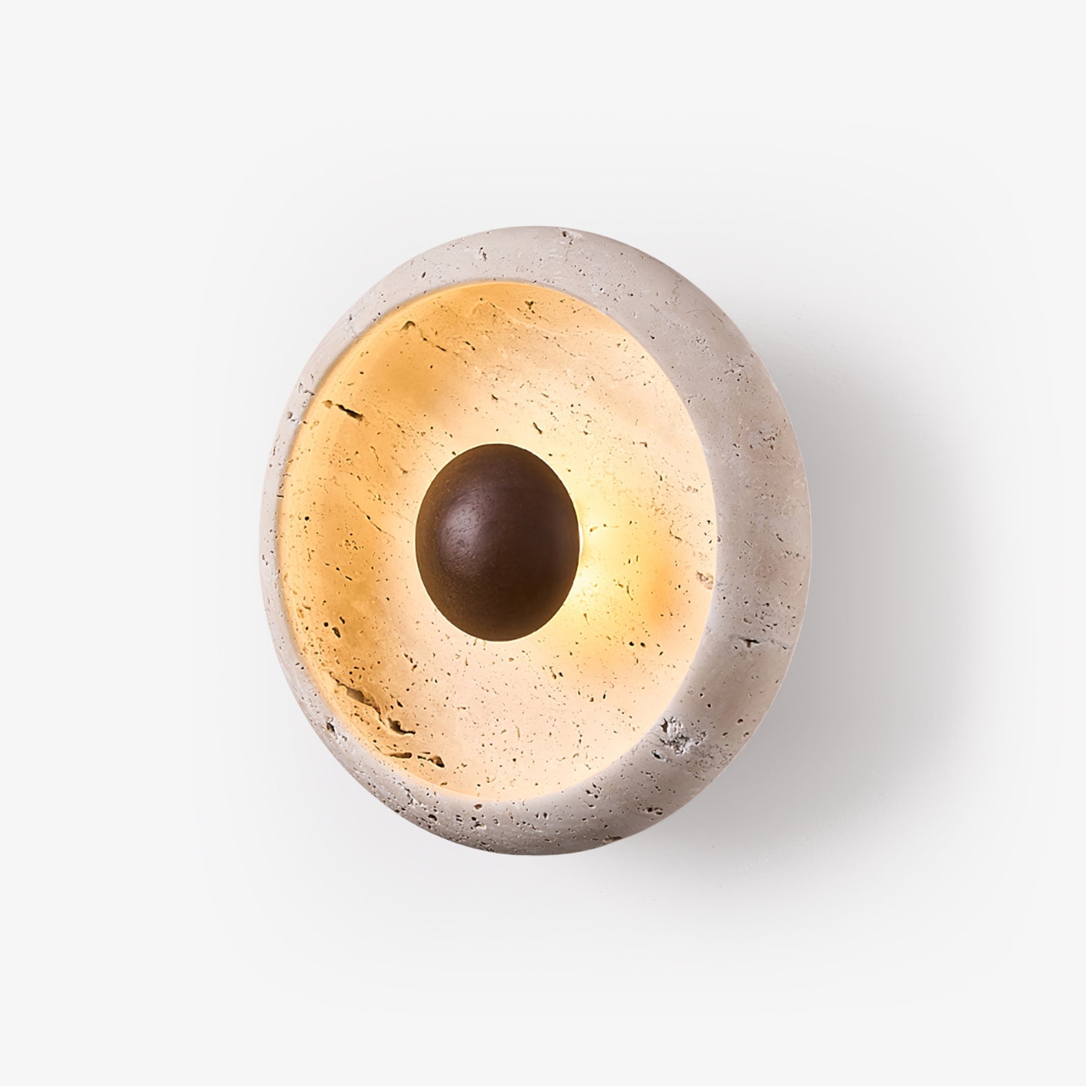 sol-sphere-wall-lamp-anzaz-Walnut Color & Yellow Travertine-1