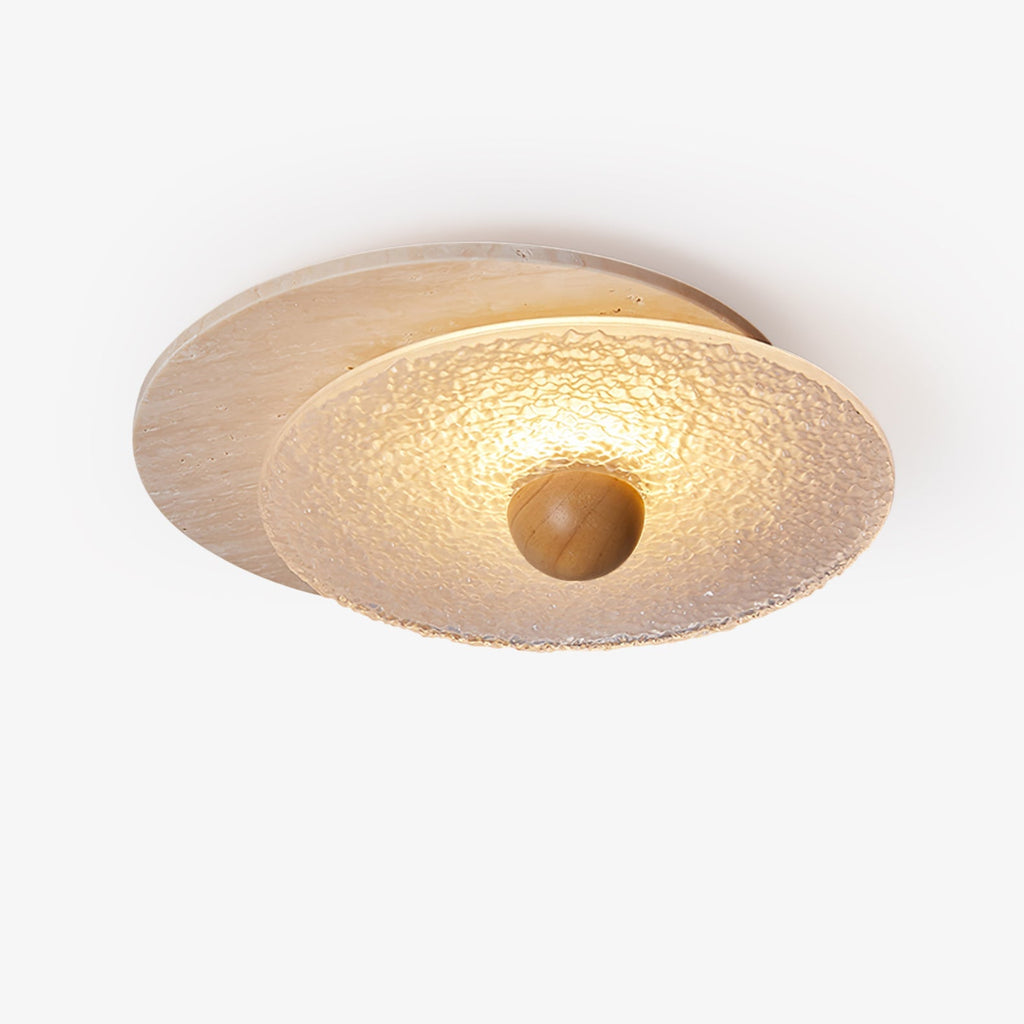 radiant-disc-ceiling-lamp-anzaz-Yellow Travertine & Walnut Color-1