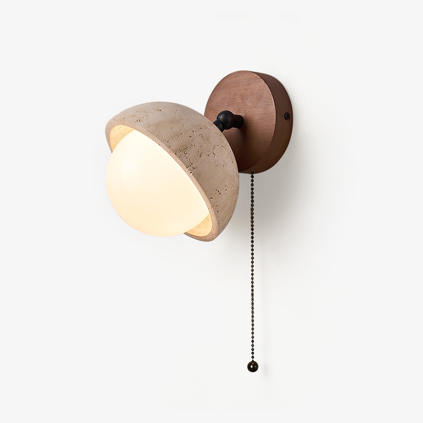 pecherna-wall-sconce-anzaz-Yellow Travertine & Walnut Wood-1