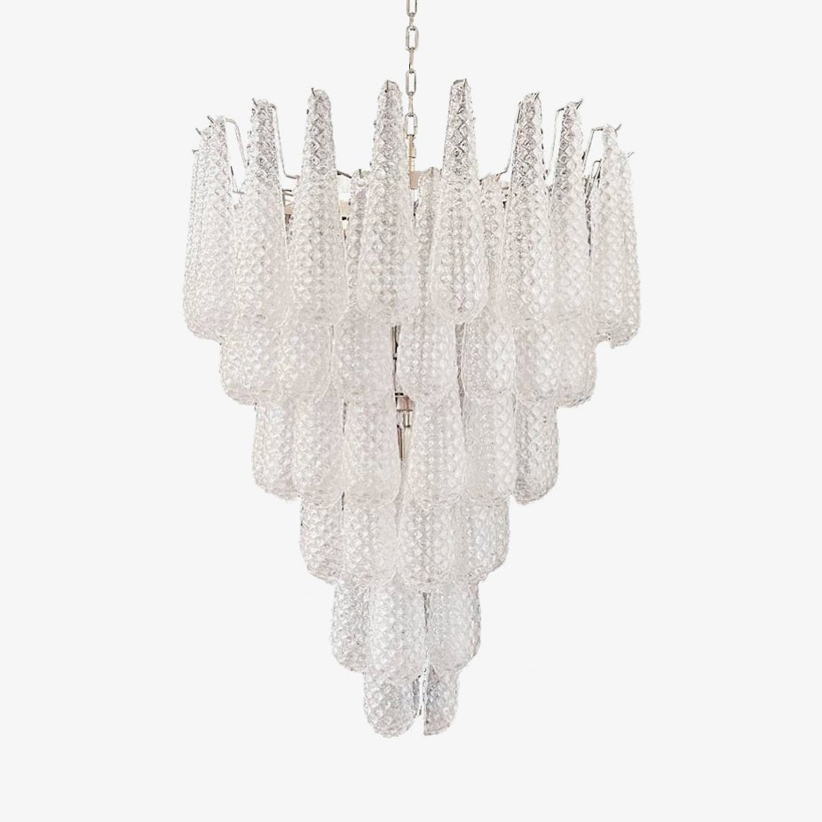 murano-glass-pinecone-chandelier-anzaz-White Glass & Nickel-1