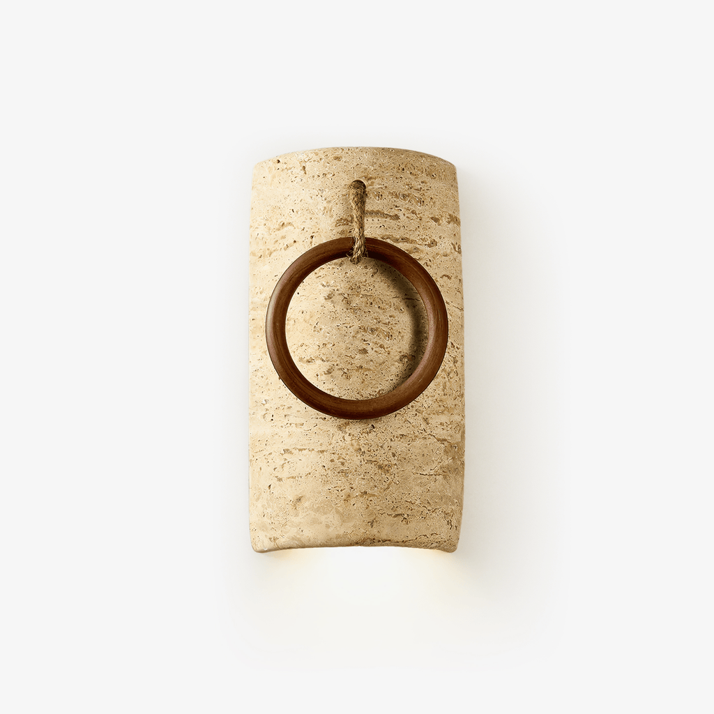 anulo-wall-sconce-anzaz-Yellow Travertine & Walnut Wood-1