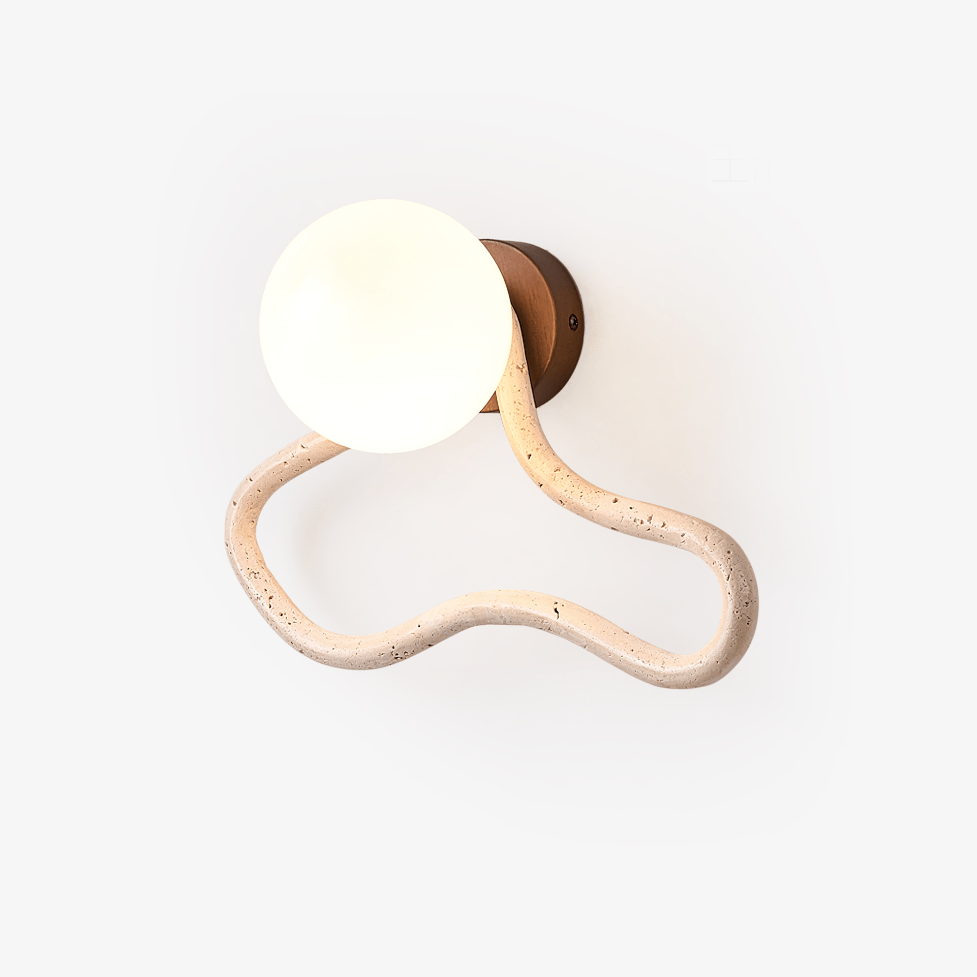 driftform-travertine-wall-sconce-anzaz-Yellow Travertine & Walnut Wood-1