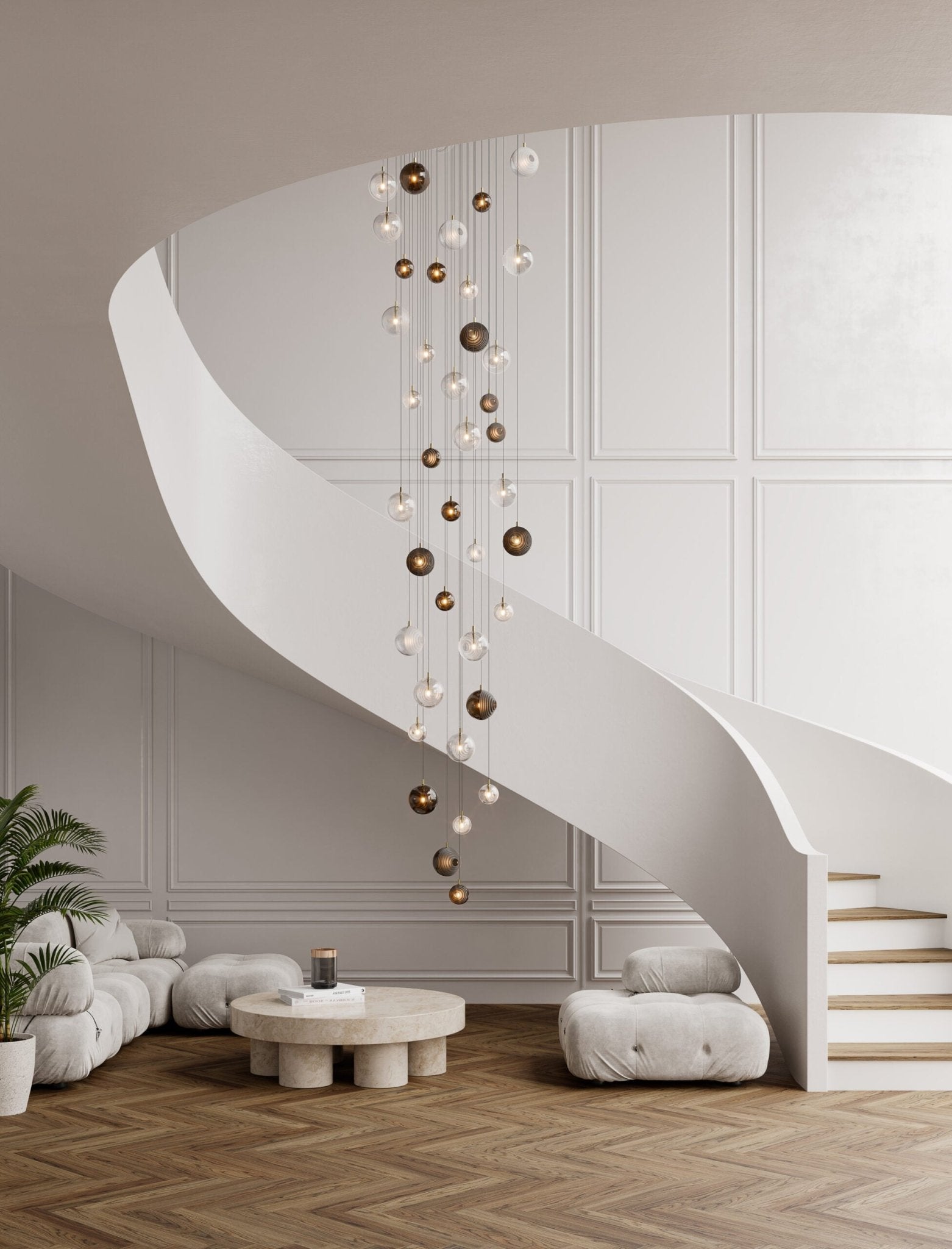 cosmic-sphere-cascade-chandelier-anzaz-Smoke grey & Clear-3