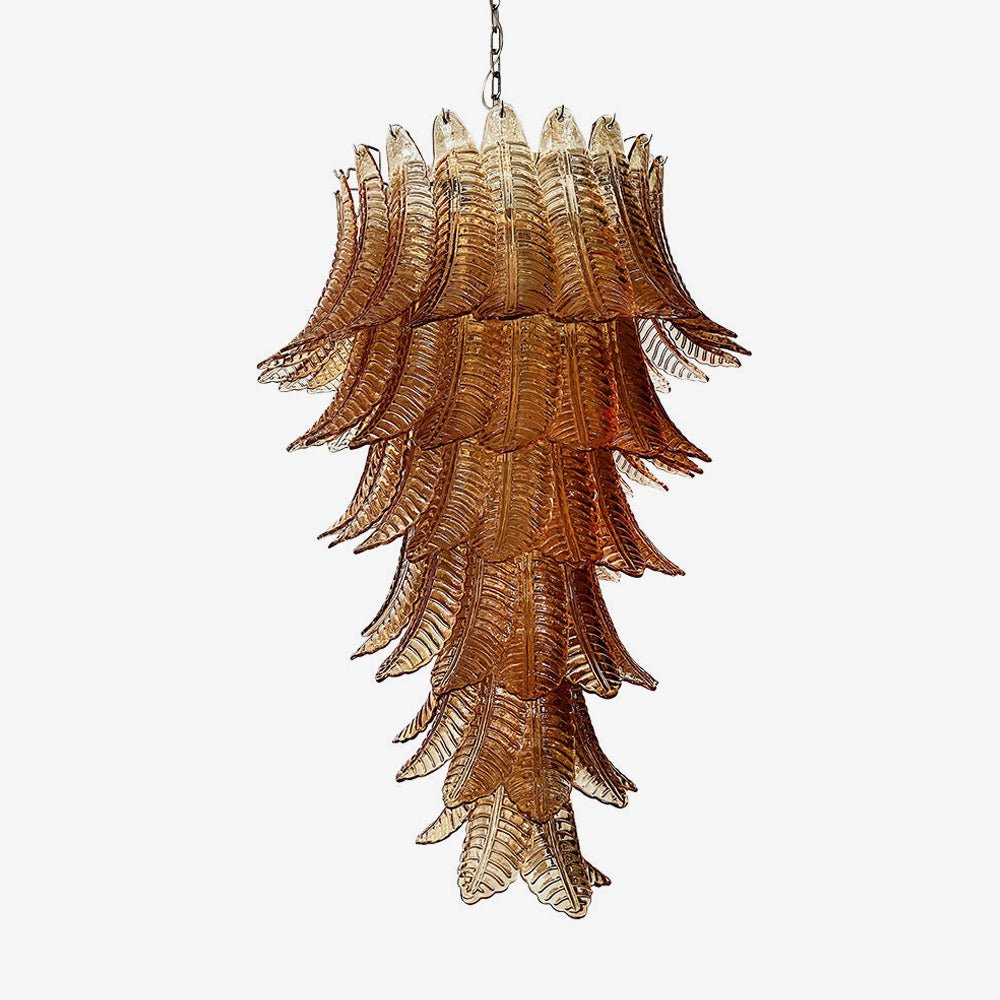 rosalind-murano-amber-chandelier-anzaz-Dark Amber Glass & Nickel-1