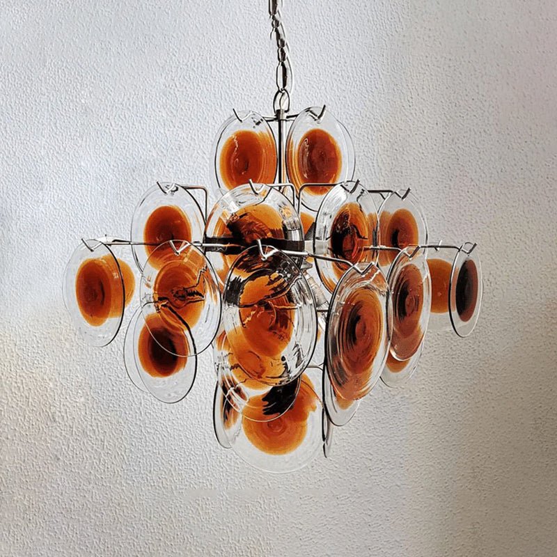 mazzega-vistosi-murano-chandelier-anzaz-Nickel & Dark brown + Clear glass-2