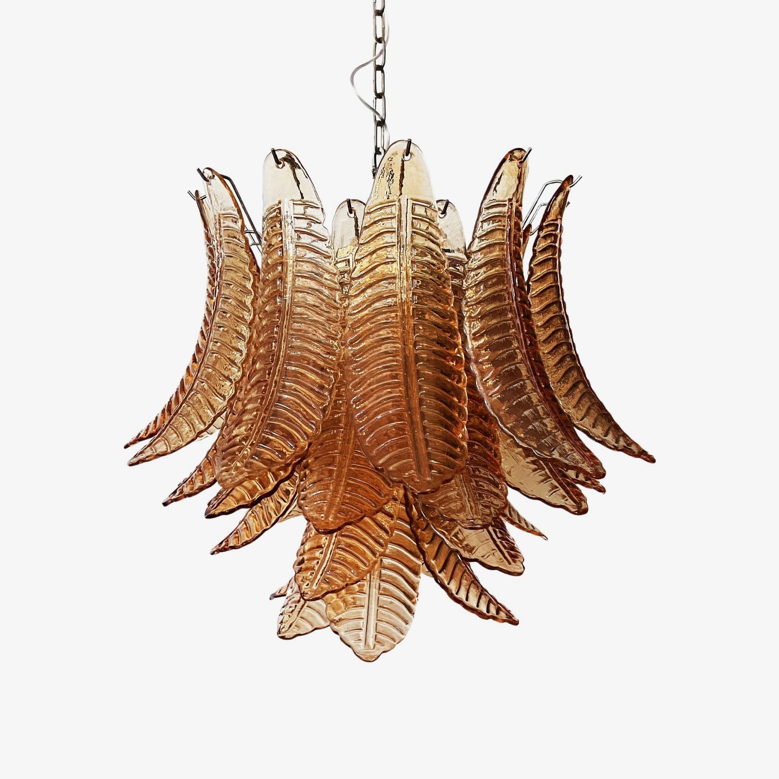 murano-amber-glass-leaf-chandelier-anzaz-Amber Glass & Nickel-1