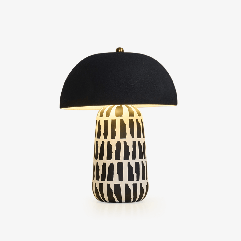 geometric-pattern-ceramic-table-lamp-anzaz-White & Black-1