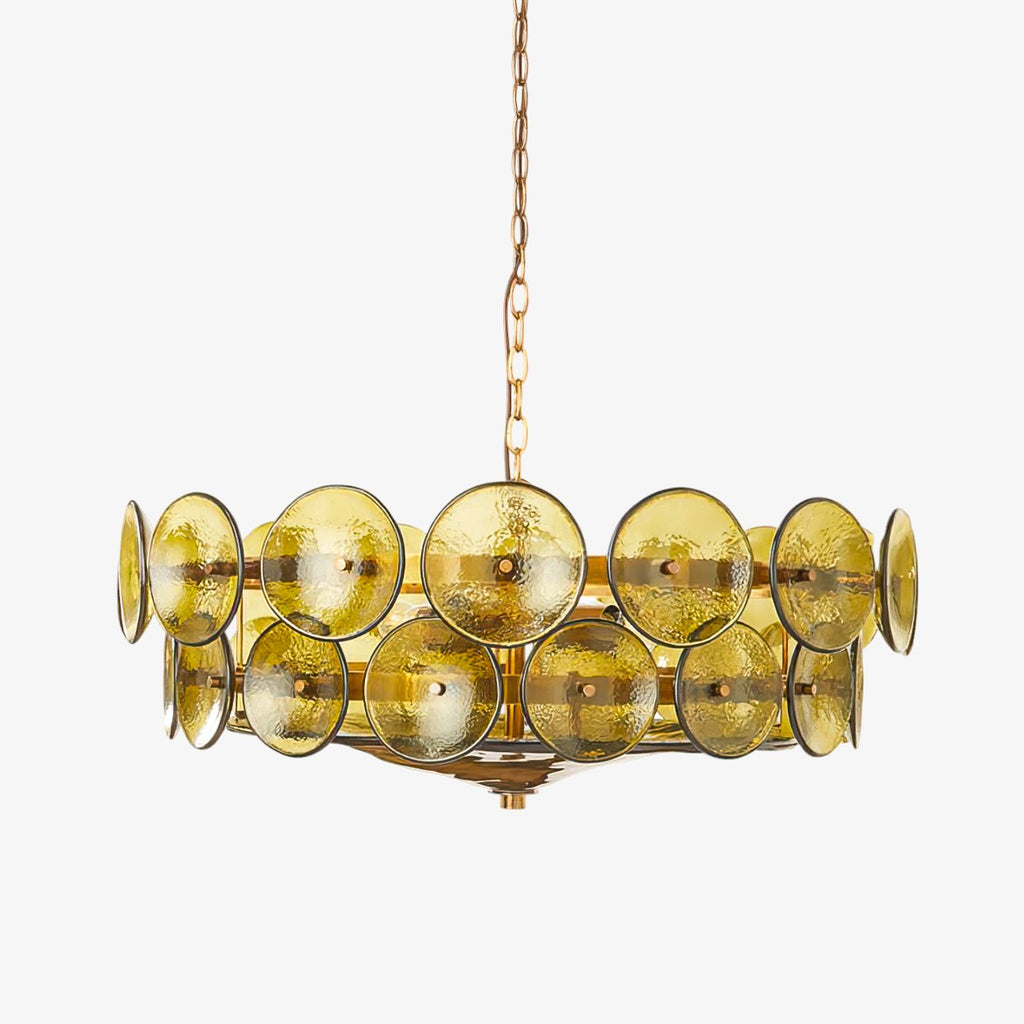 solaris-disc-chandelier-anzaz-Amber & Gold-1