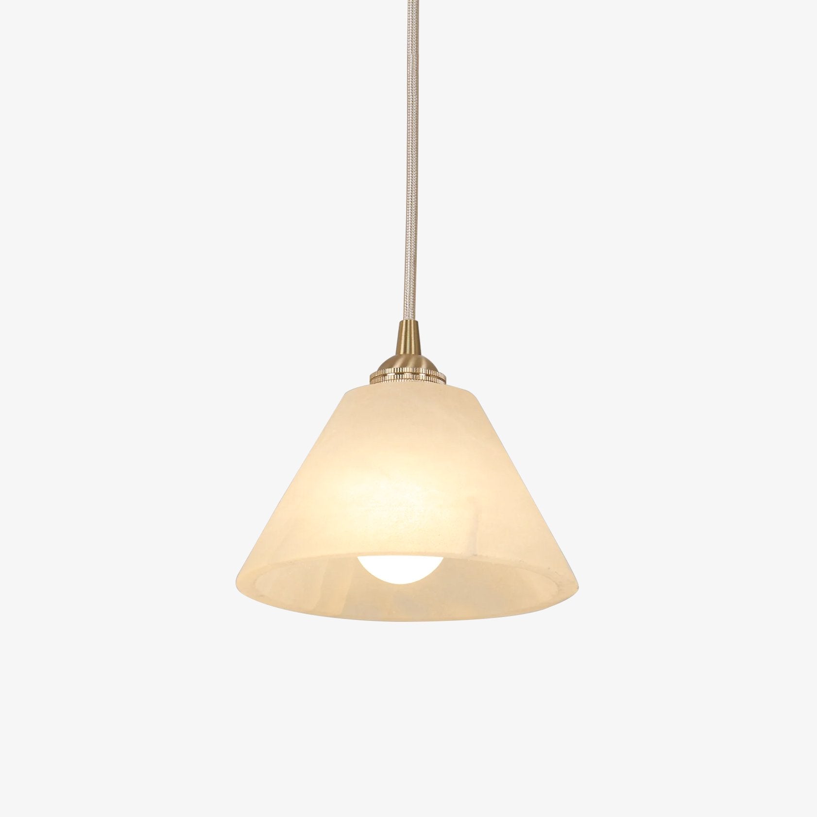 conical-brass-pendant-lamp-anzaz-Brass & White Alabaster-1