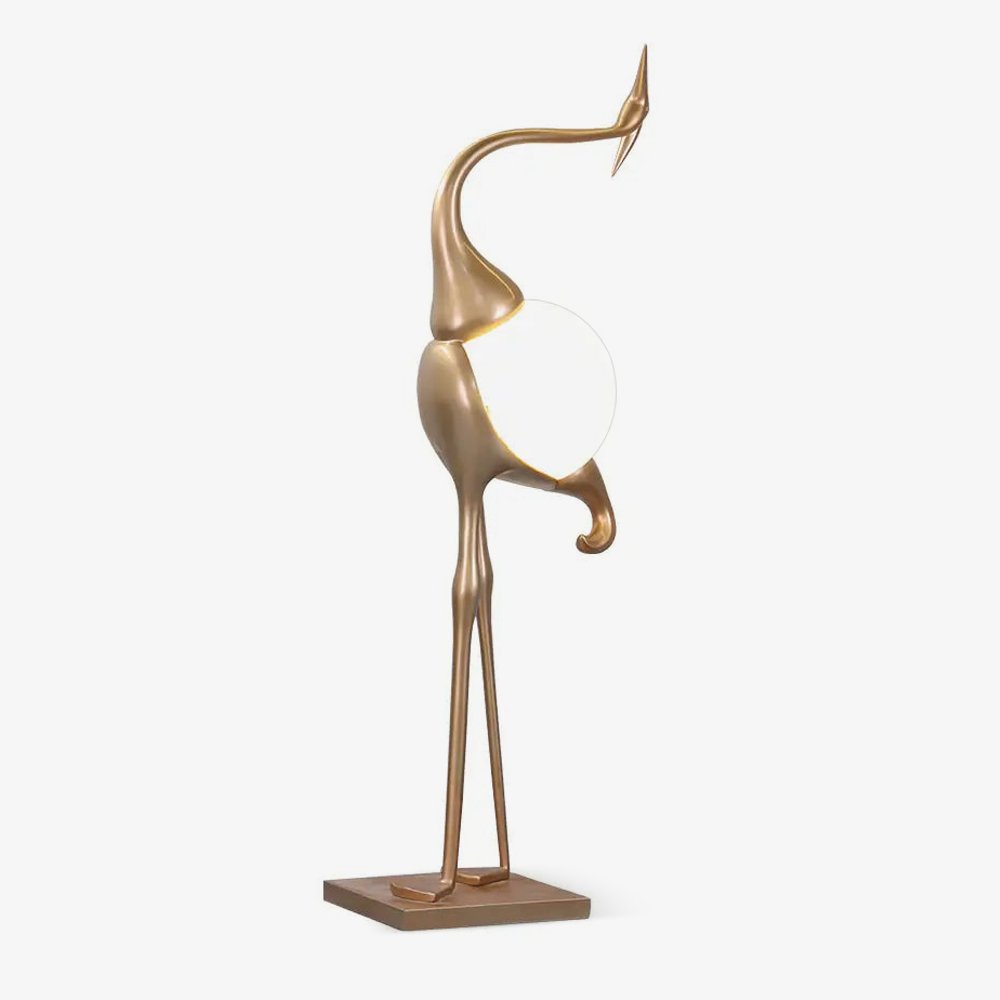 heron-sculpture-floor-lamp-anzaz-Gold & White-1