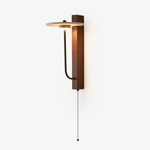 aura-arm-wall-lamp-anzaz-Walnut Wood & Yellow Travertine-1