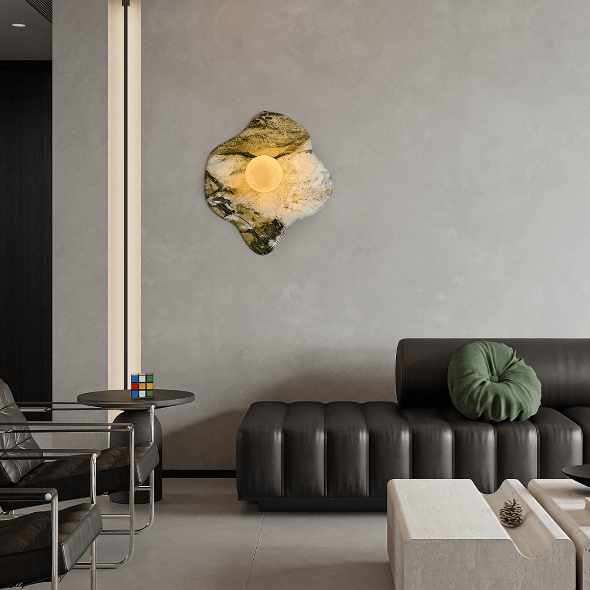 emma-marble-wall-lamp-anzaz-Green and white stripes-3