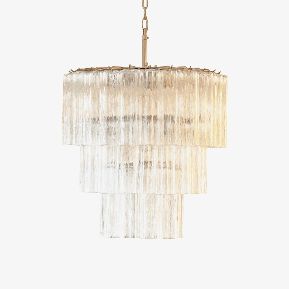 tiered-tube-murano-glass-chandelier-anzaz-Nickel & Clear Glass-1