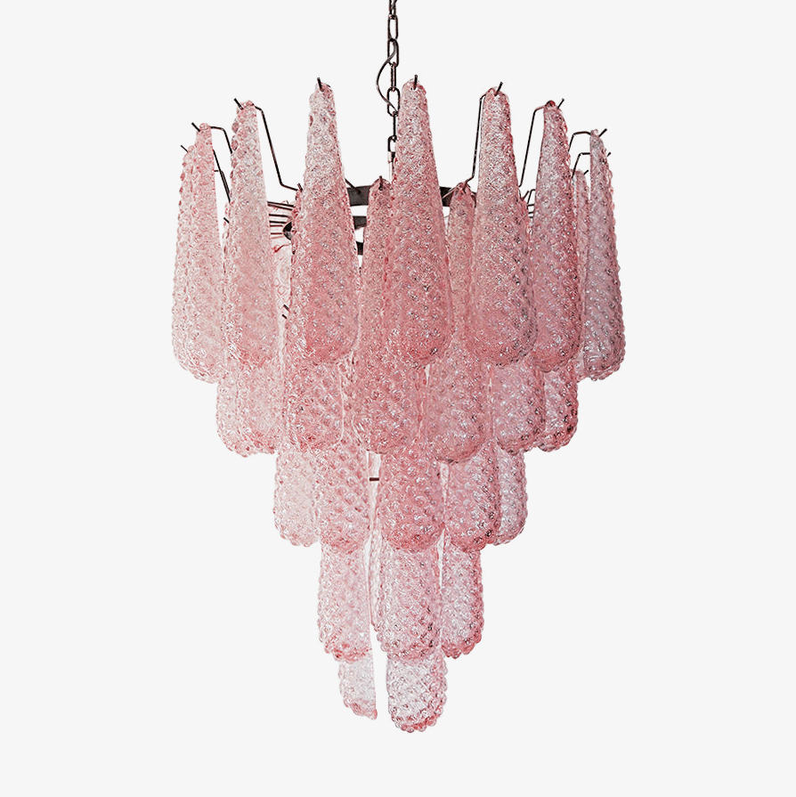 murano-pink-glass-droplet-chandelier-anzaz-Pink Glass-1