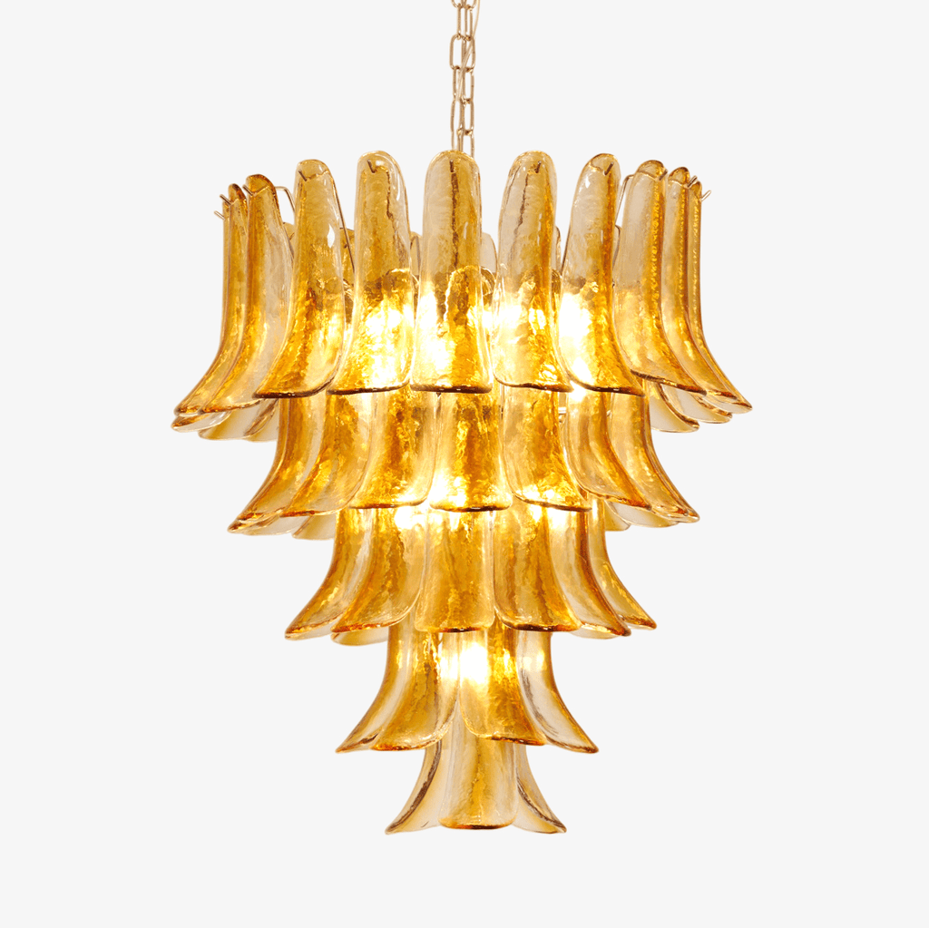 murano-amber-lily-chandelier-anzaz-Amber Glass & Nickel-1