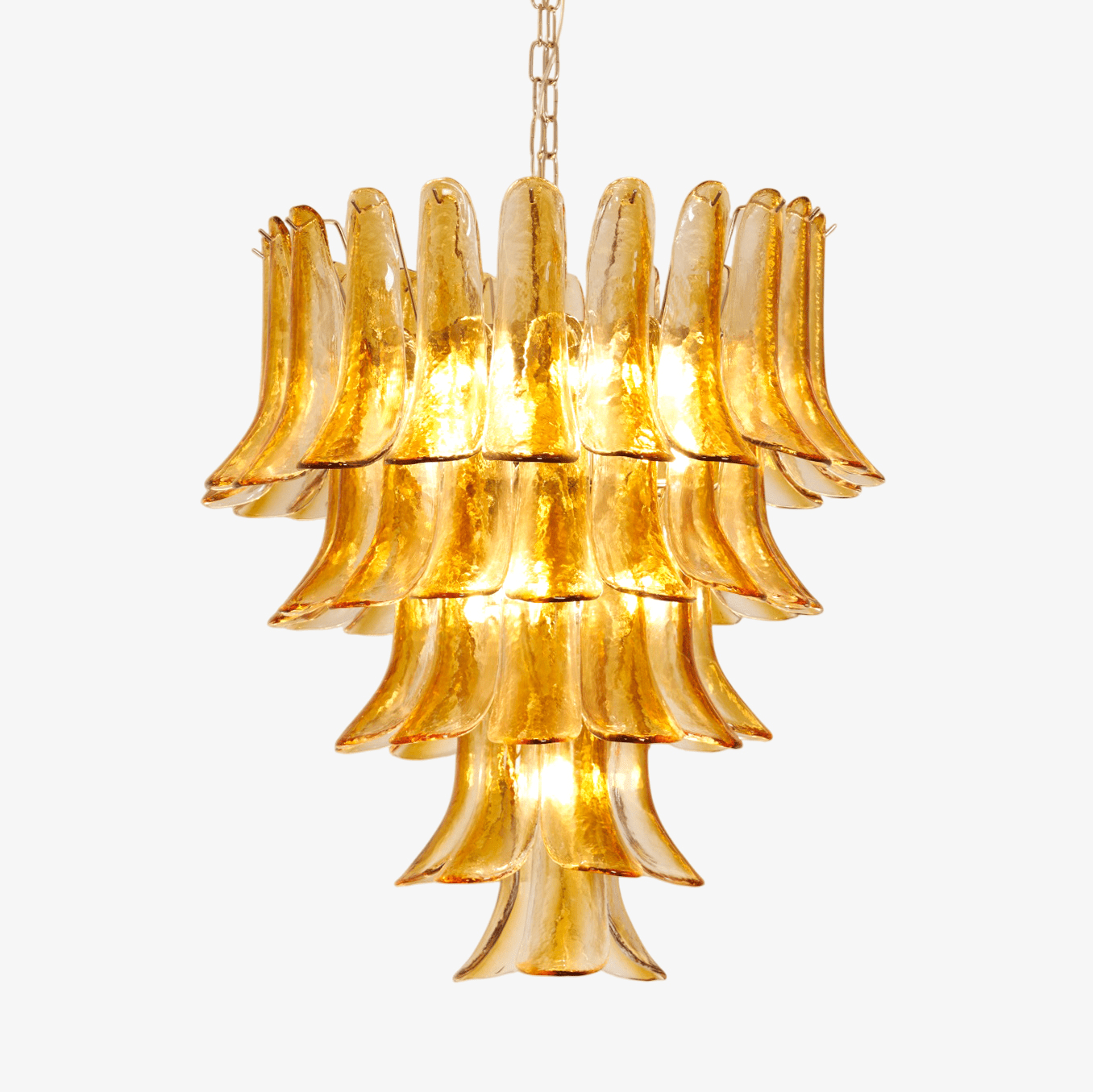 murano-amber-lily-chandelier-anzaz-Amber Glass & Nickel-1