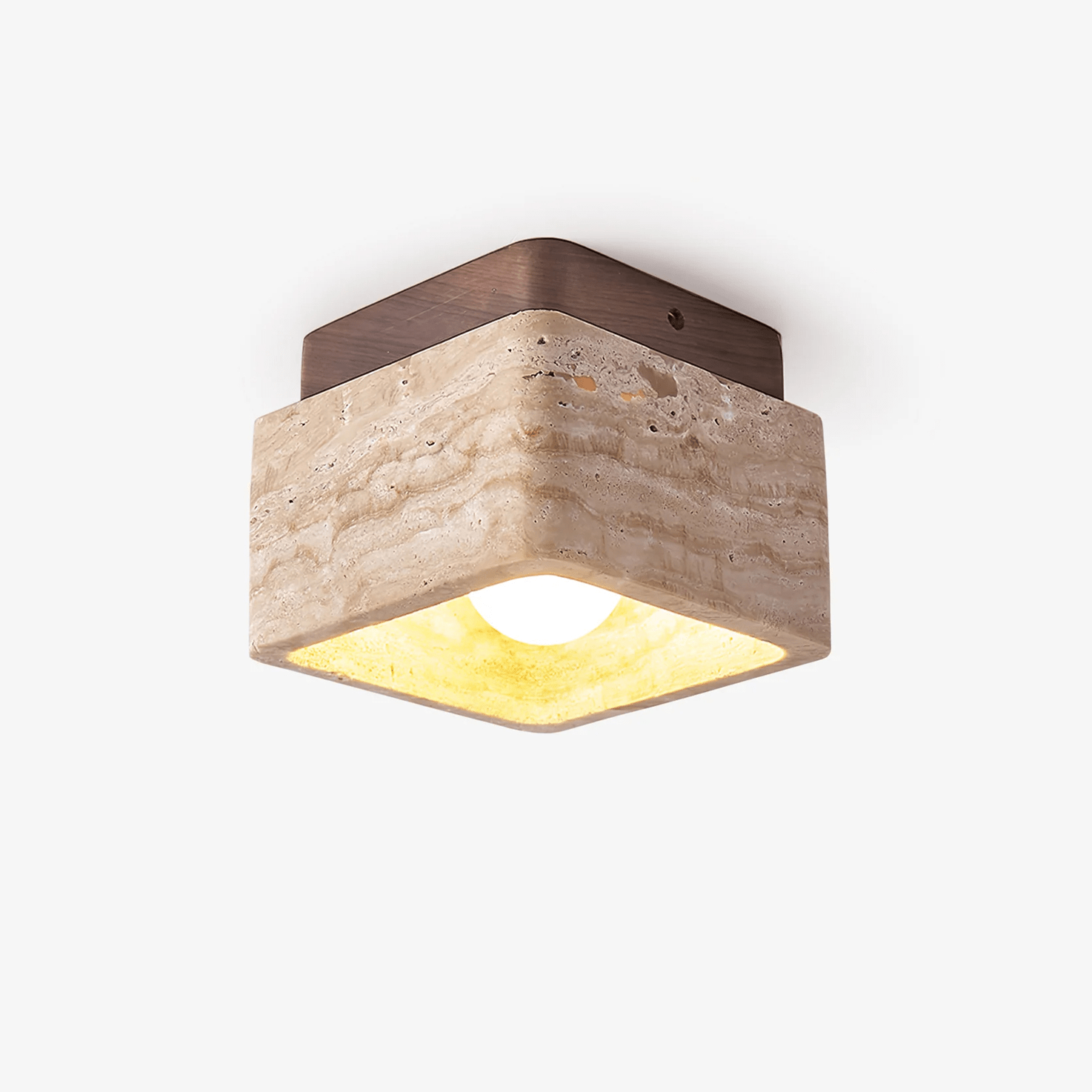 terra-block-ceiling-light-anzaz-Walnut Wood & Yellow Travertine-1