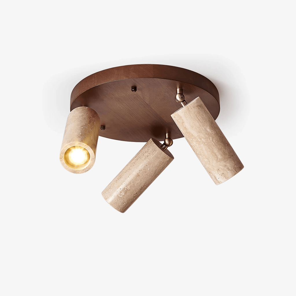 terra-beam-ceiling-light-anzaz-Walnut Wood & Yellow Travertine-1