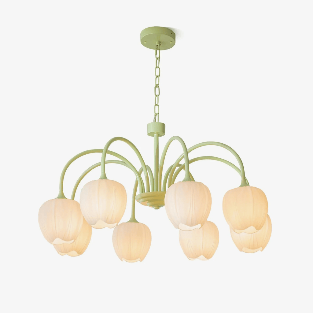 tulip-matcha-chandelier-anzaz-Matcha & White glass-1