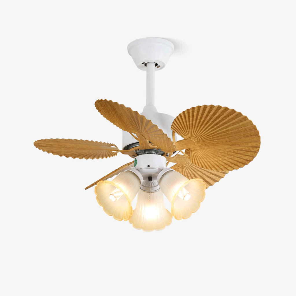 palmera-bloom-ceiling-fan-light-anzaz-Wood Color & White-1