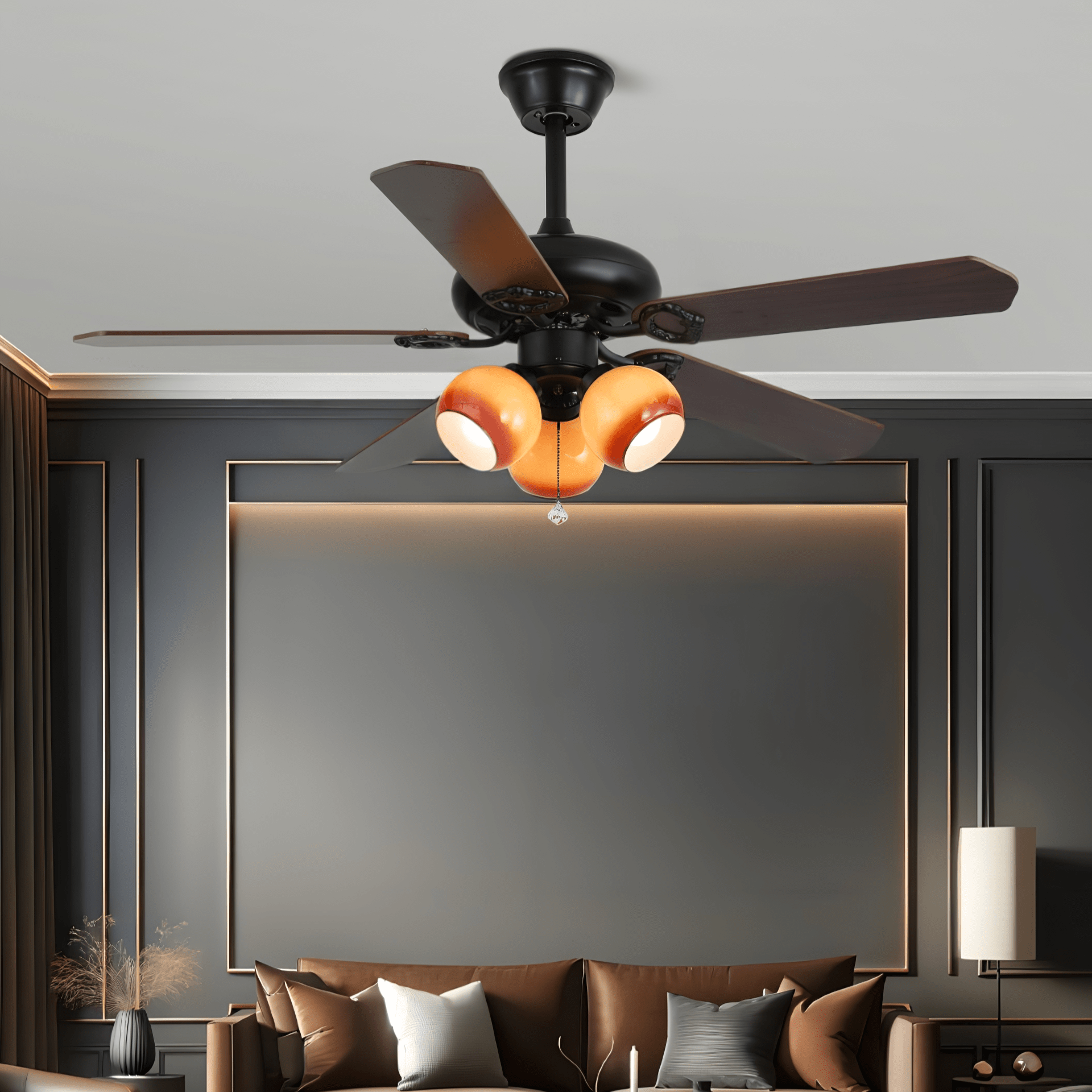 calantha-bloom-ceiling-fan-light-anzaz-Black Lampbody & Walnut Wood Blades-4