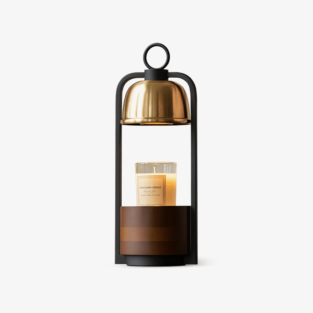 lunara-candle-warmer-lamp-anzaz-Walnut Wood & Gold-1