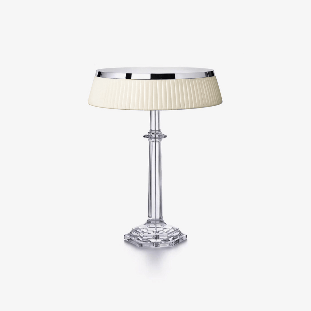 versailles-table-lamp-anzaz-Chrome & Clear & Beige lampshade-1