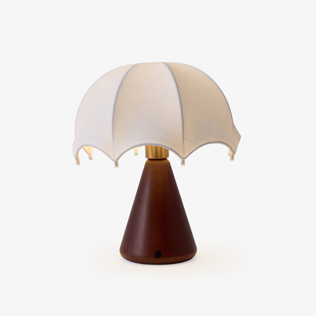 umbrella-silk-table-lamp-anzaz-Walnut Wood & White-1