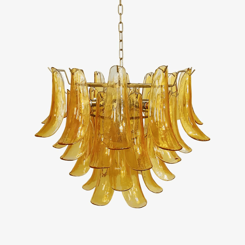 glass-leaf-cascade-chandelier-anzaz-Clear & Gold-1