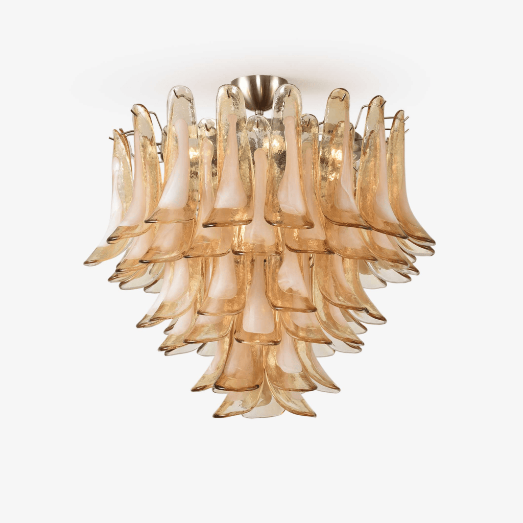amber-petal-glass-chandelier-anzaz-Amber Cloud & Nickel-1