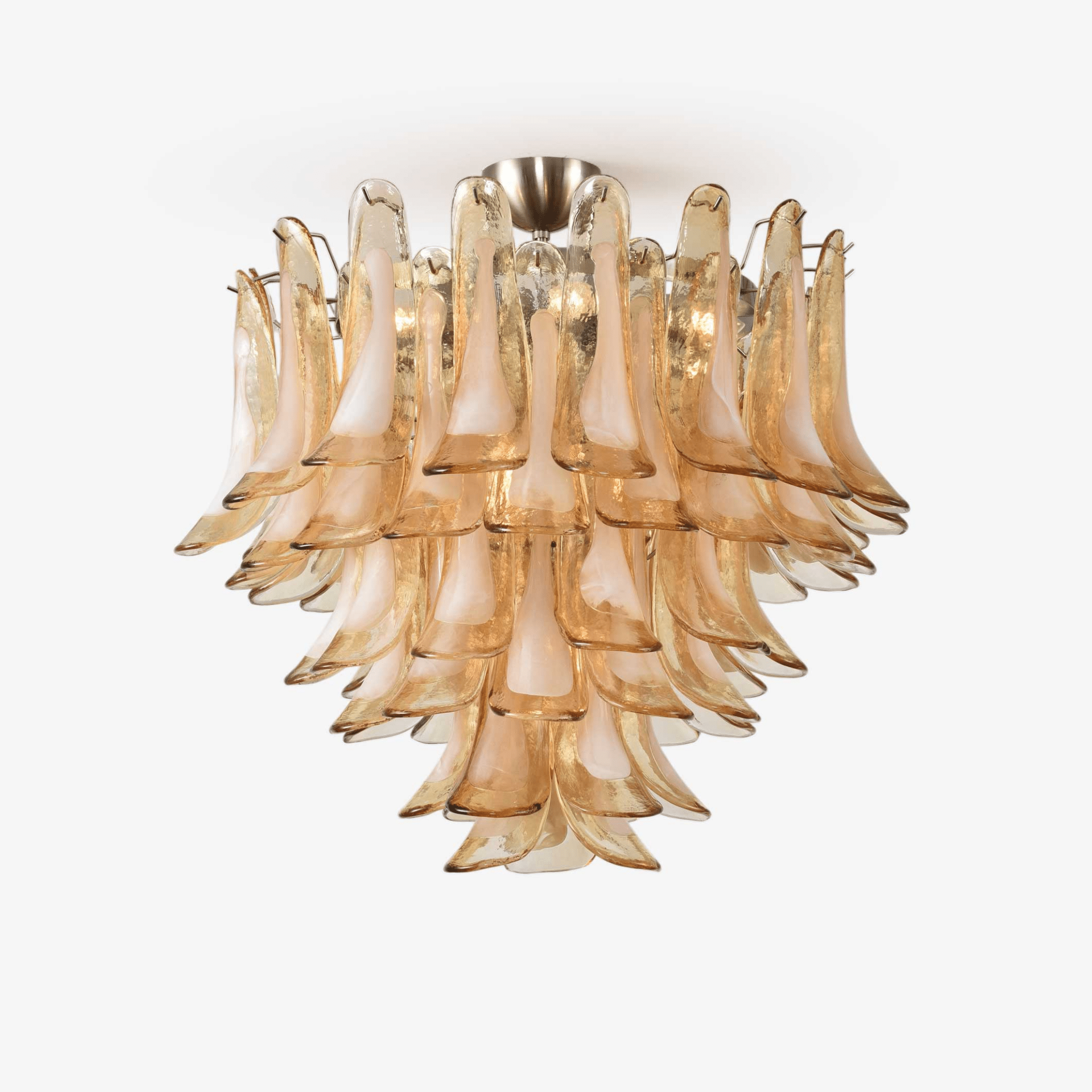 amber-petal-glass-chandelier-anzaz-Amber Cloud & Nickel-1