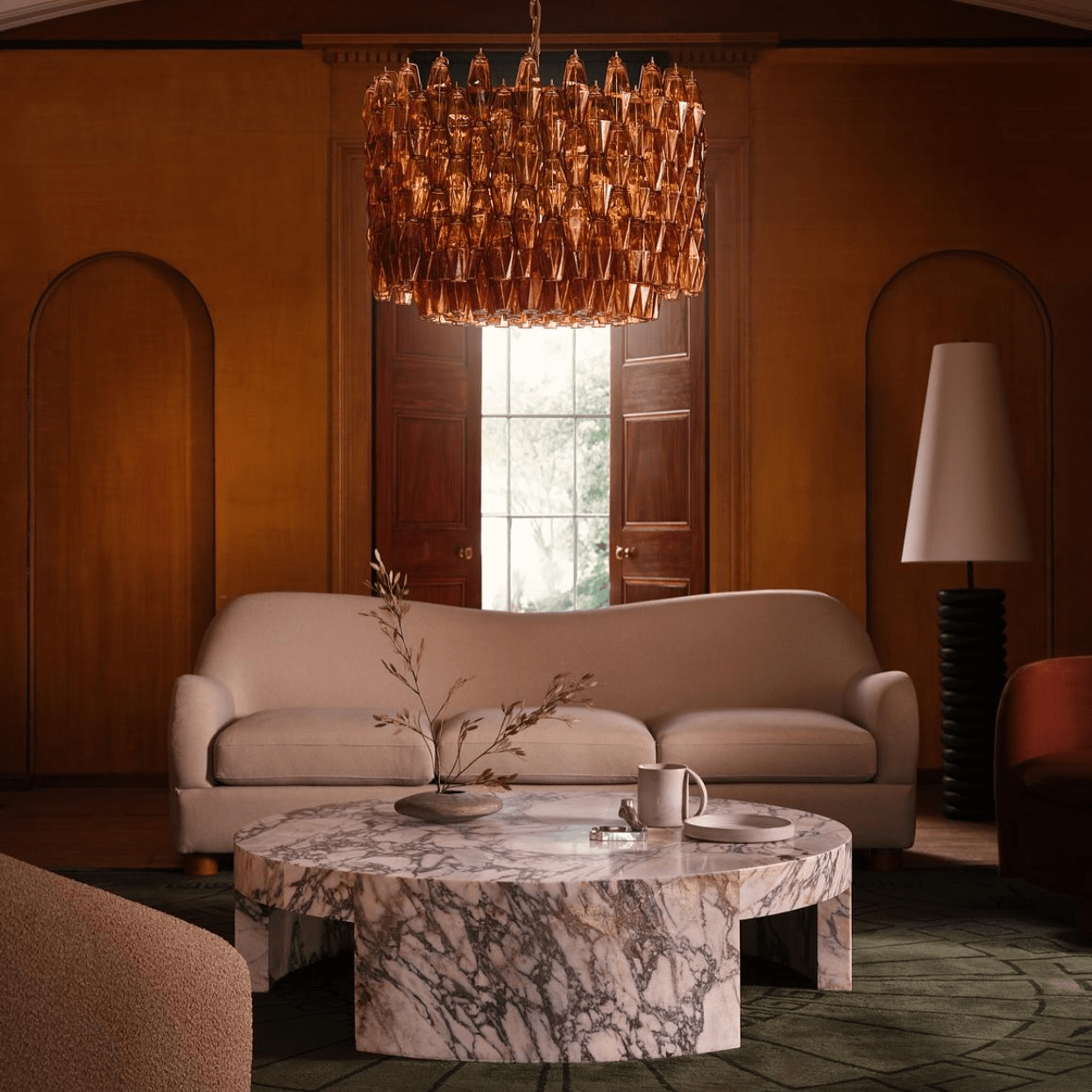 drum-sorrento-chandelier-anzaz-Pink Glass & Gold-2
