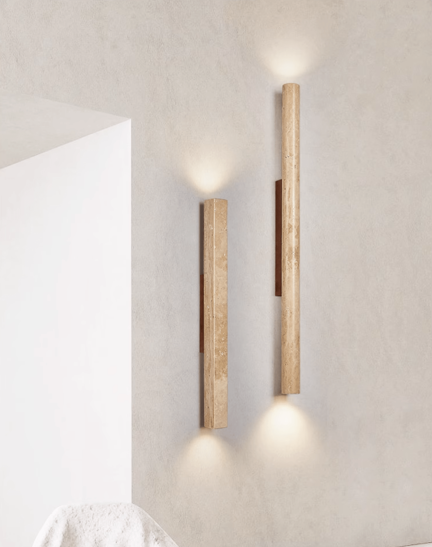 travertine-column-wall-light-anzaz-Dark walnut & Yellow Travertine-9