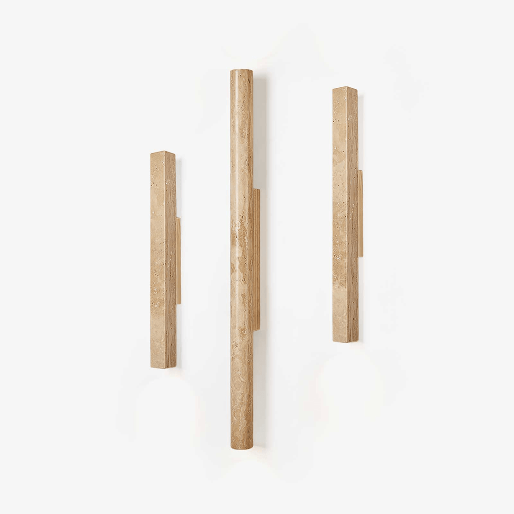 travertine-column-wall-light-anzaz-Dark walnut & Yellow Travertine-1