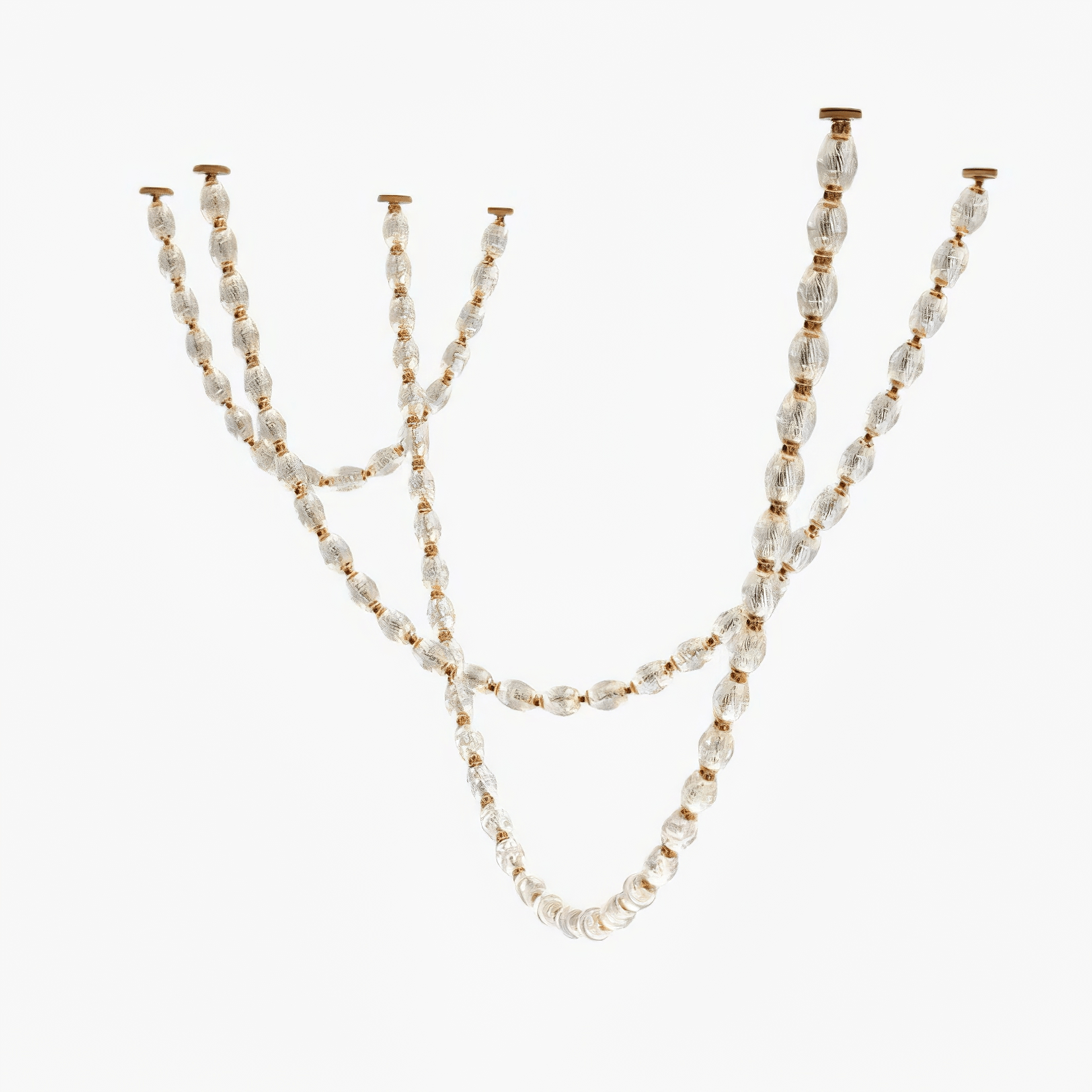 glass-chain-chandelier-anzaz-Gold & Alabaster Lampshade-1