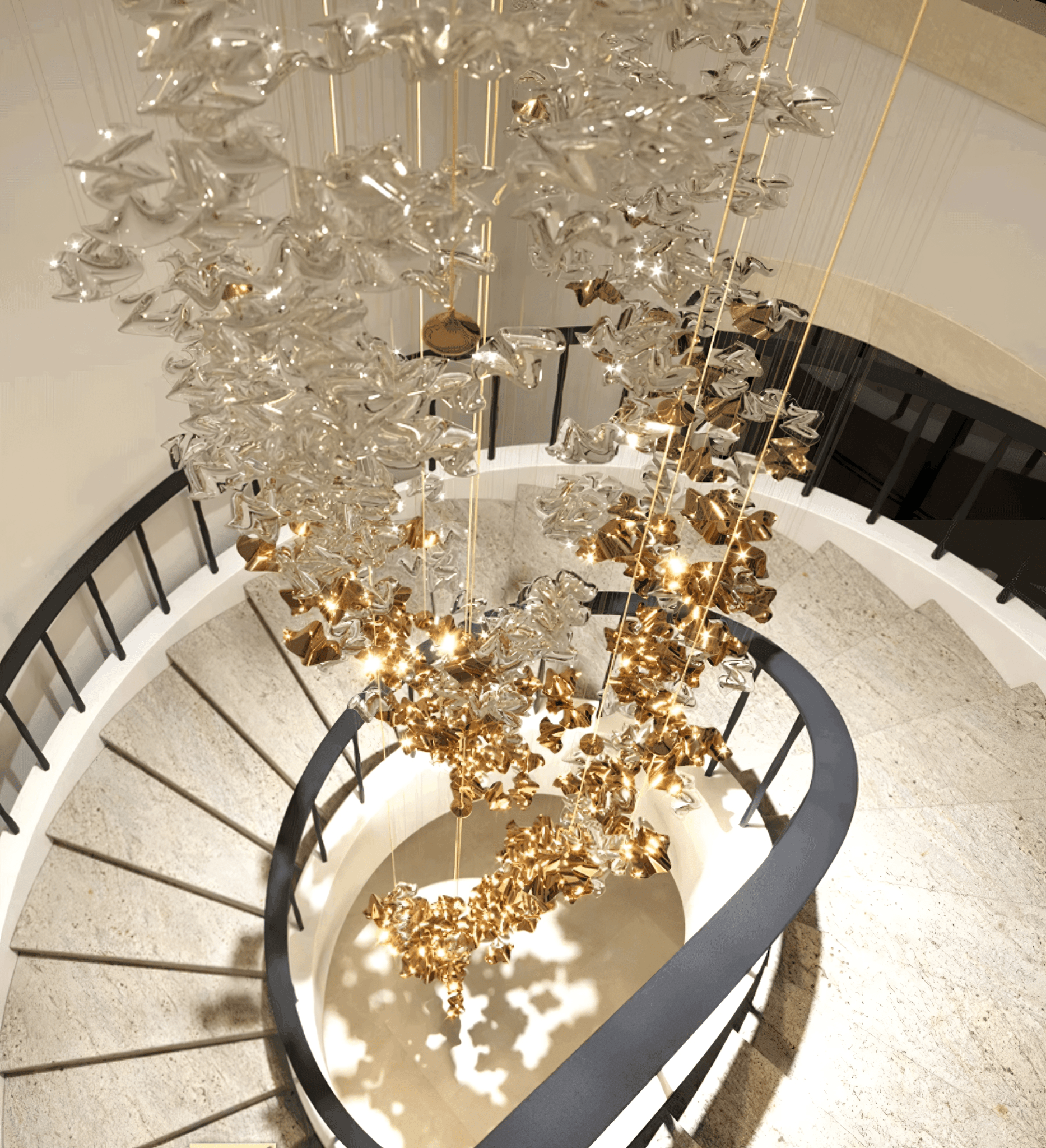 diy-sand-sea-chandelier-anzaz-Clear & Gold-13