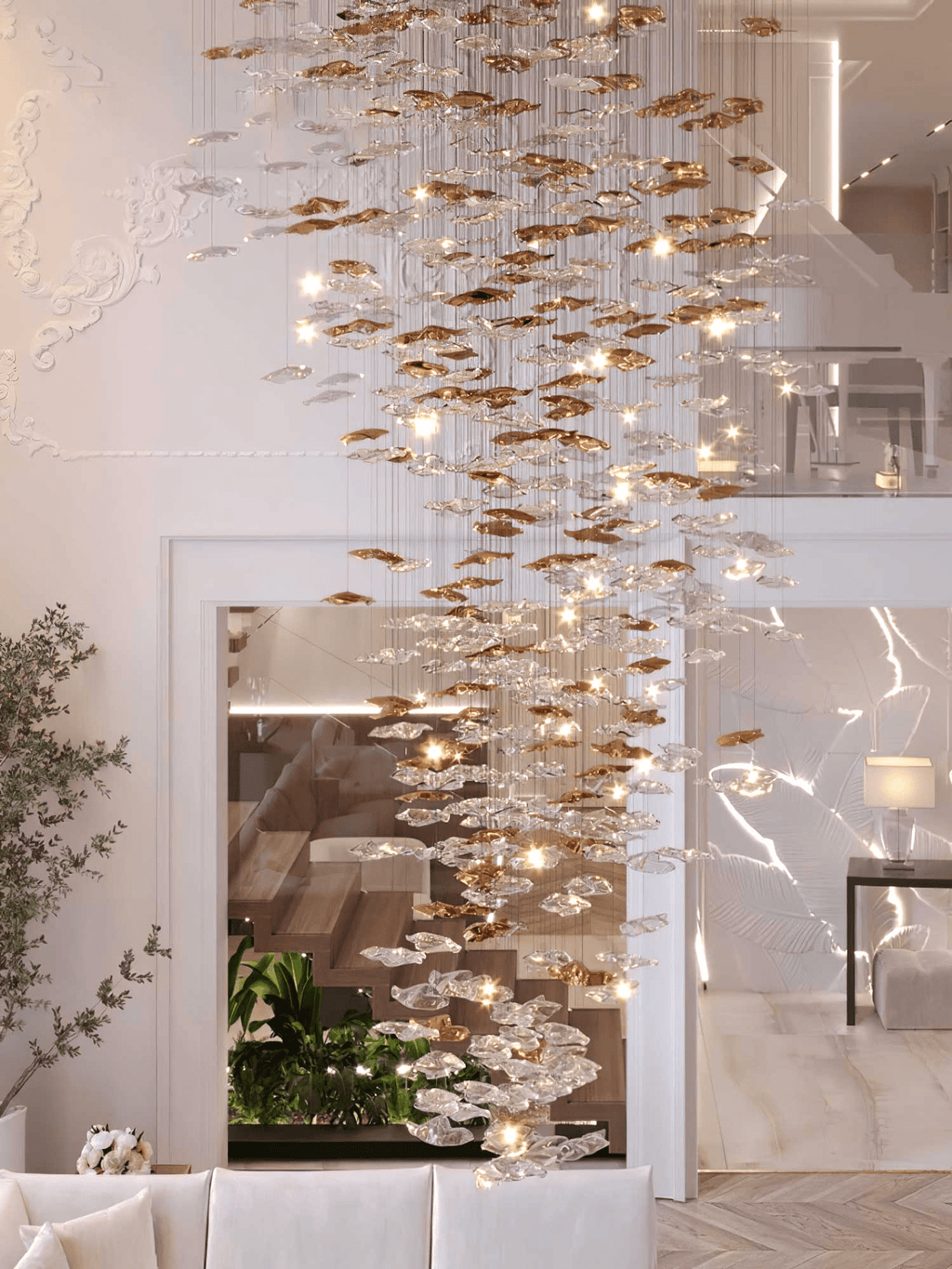 diy-sand-sea-chandelier-anzaz-Clear & Gold-11