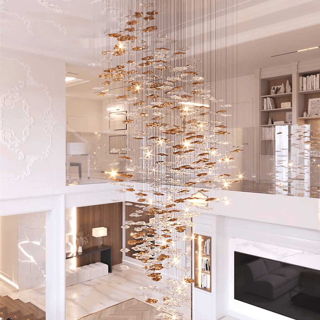 diy-sand-sea-chandelier-anzaz-Clear & Gold-5
