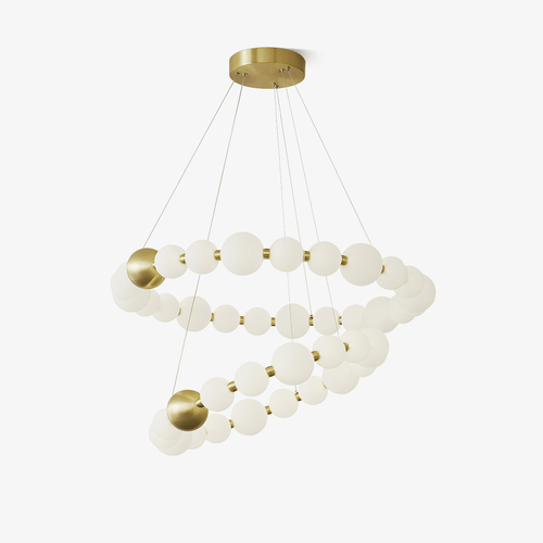 acrylic-pearls-chandelier-anzaz-Brass & White-1