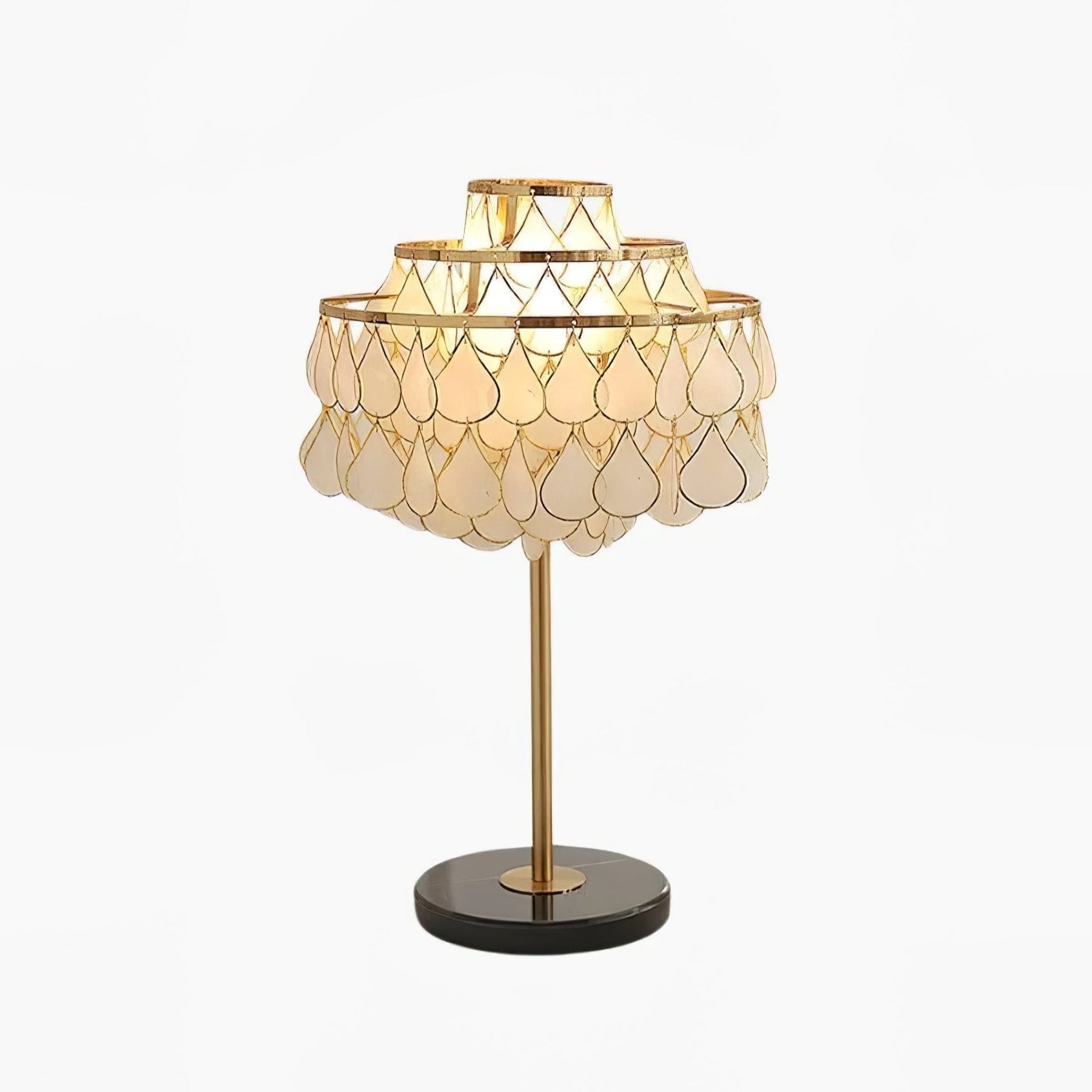teardrops-shell-table-lamp-anzaz-White & Gold-1