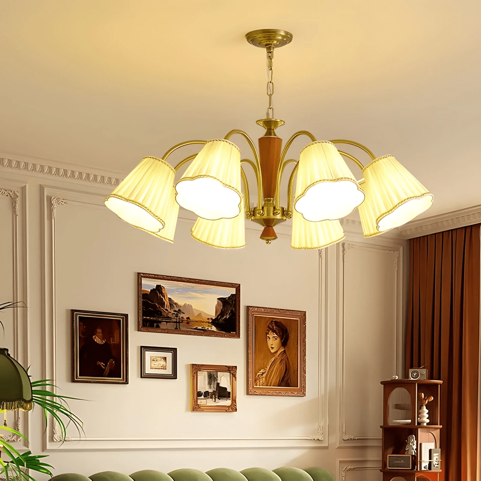 bellora-bloom-chandelier-anzaz-Gold & Walnut Wood & White-2