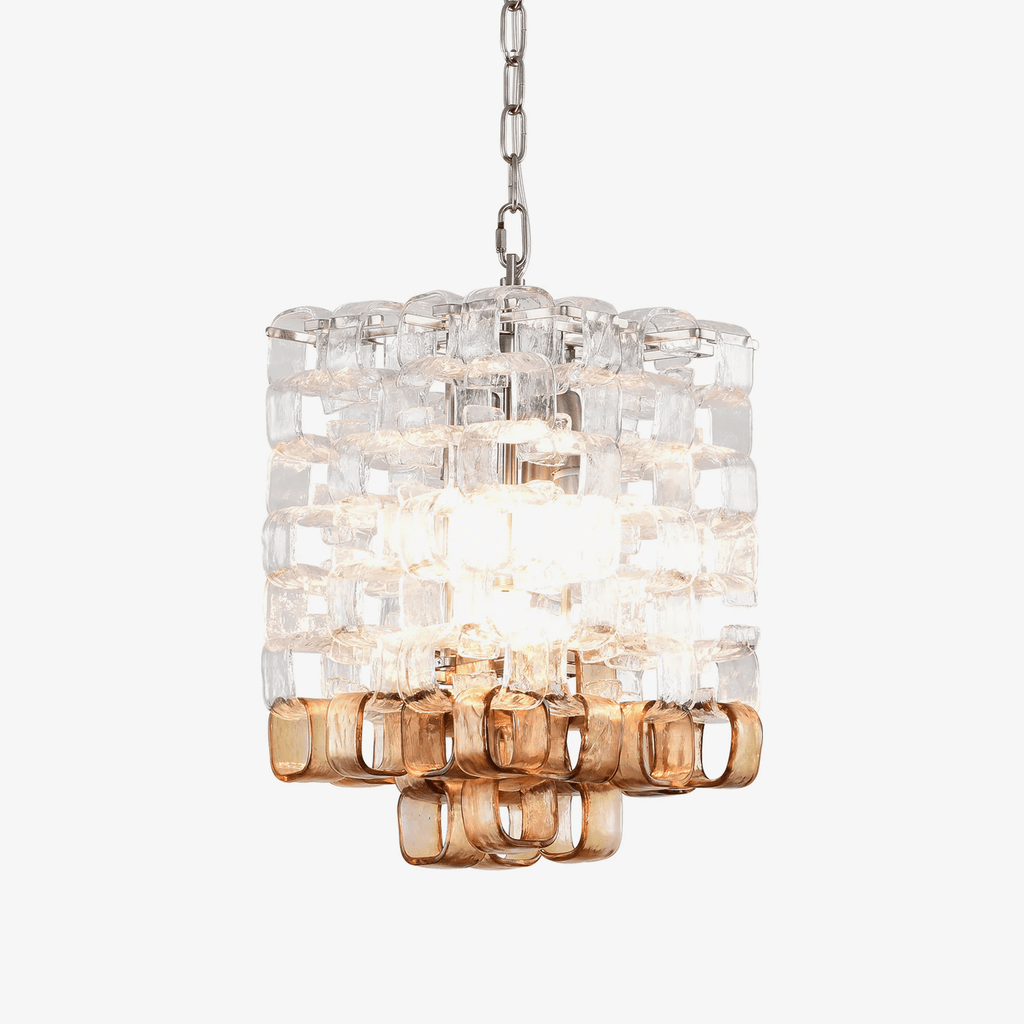 murano-poliarte-interlocking-chandelier-anzaz-Clear & Amber & Nickel-1