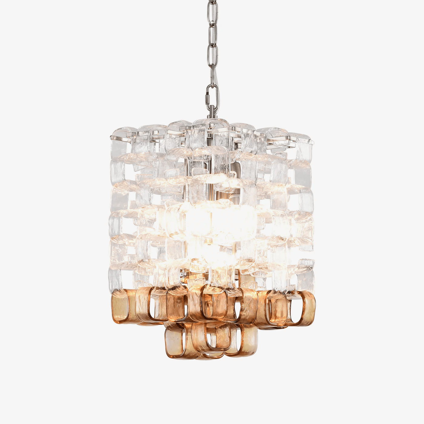 murano-poliarte-interlocking-chandelier-anzaz-Clear & Amber & Nickel-1