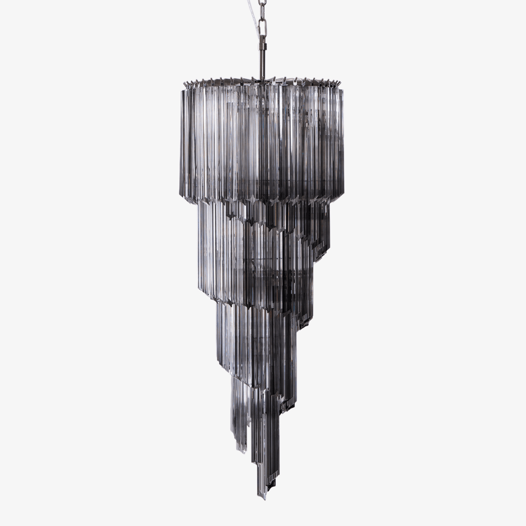 lucente-noir-spiral-chandelier-anzaz-Grey+Clear Glass & Nickel-1