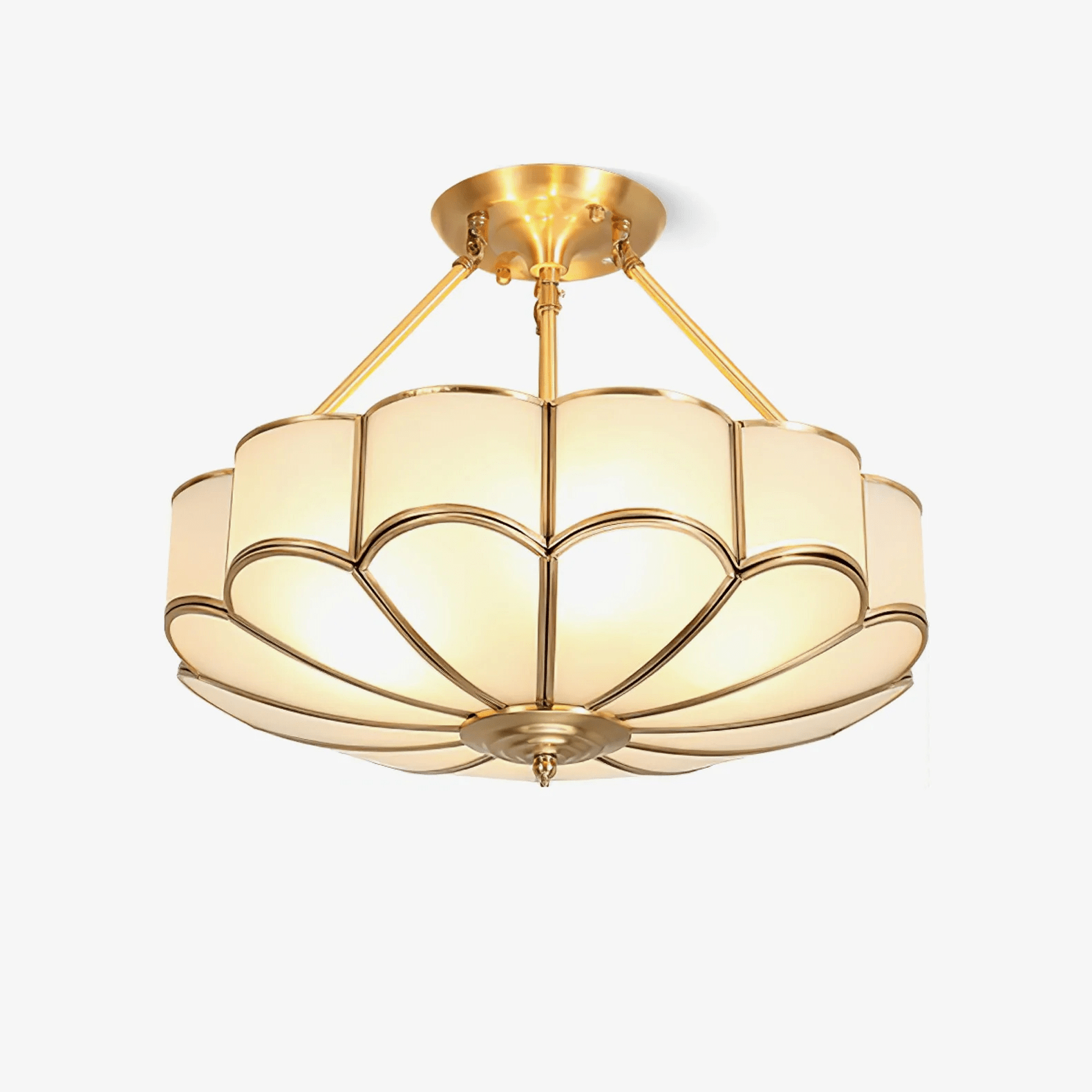 flower-shape-glass-ceiling-light-anzaz-Brass & White-1