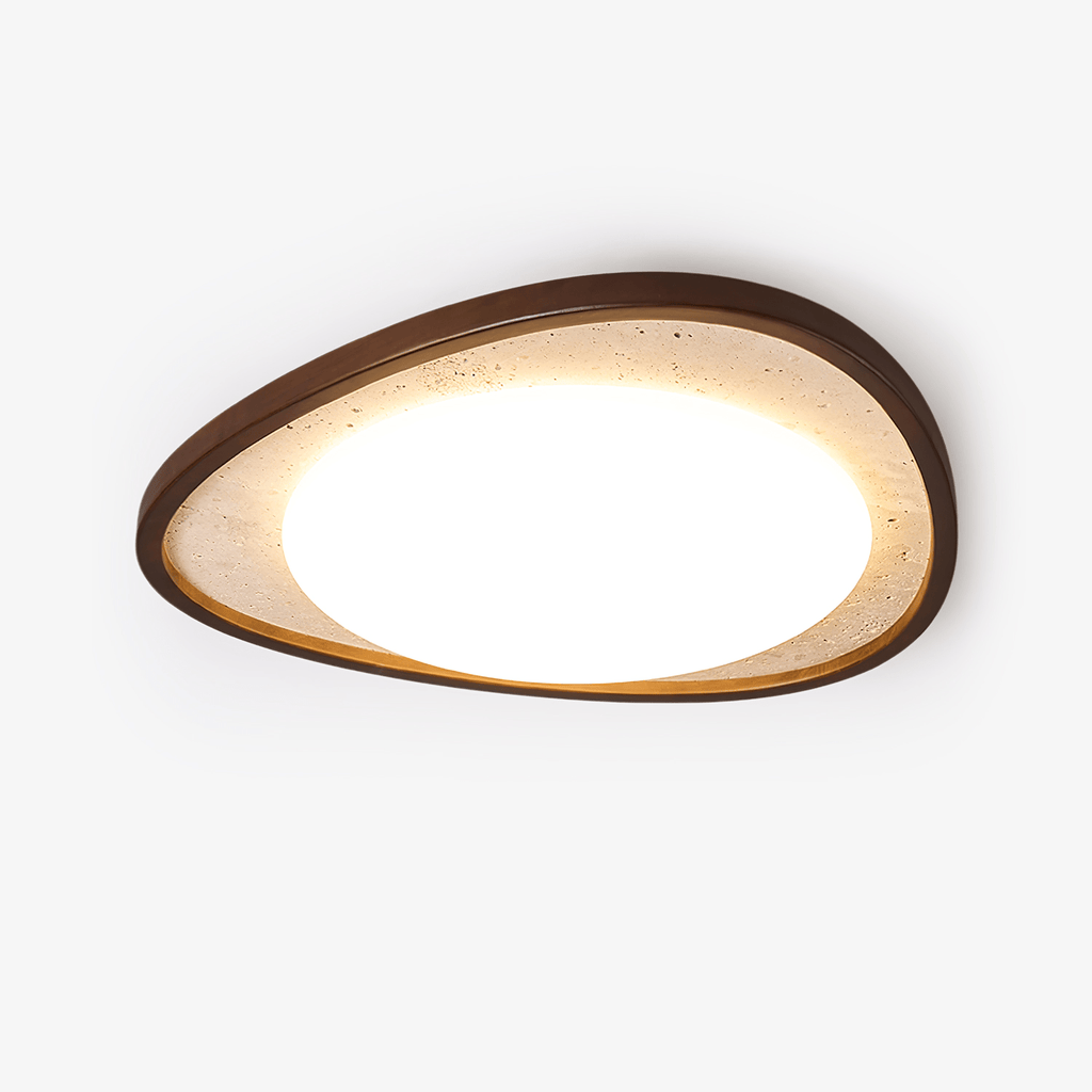 lunaro-moonstone-travertine-ceiling-light-anzaz-Yellow Travertine & Walnut Wood-1