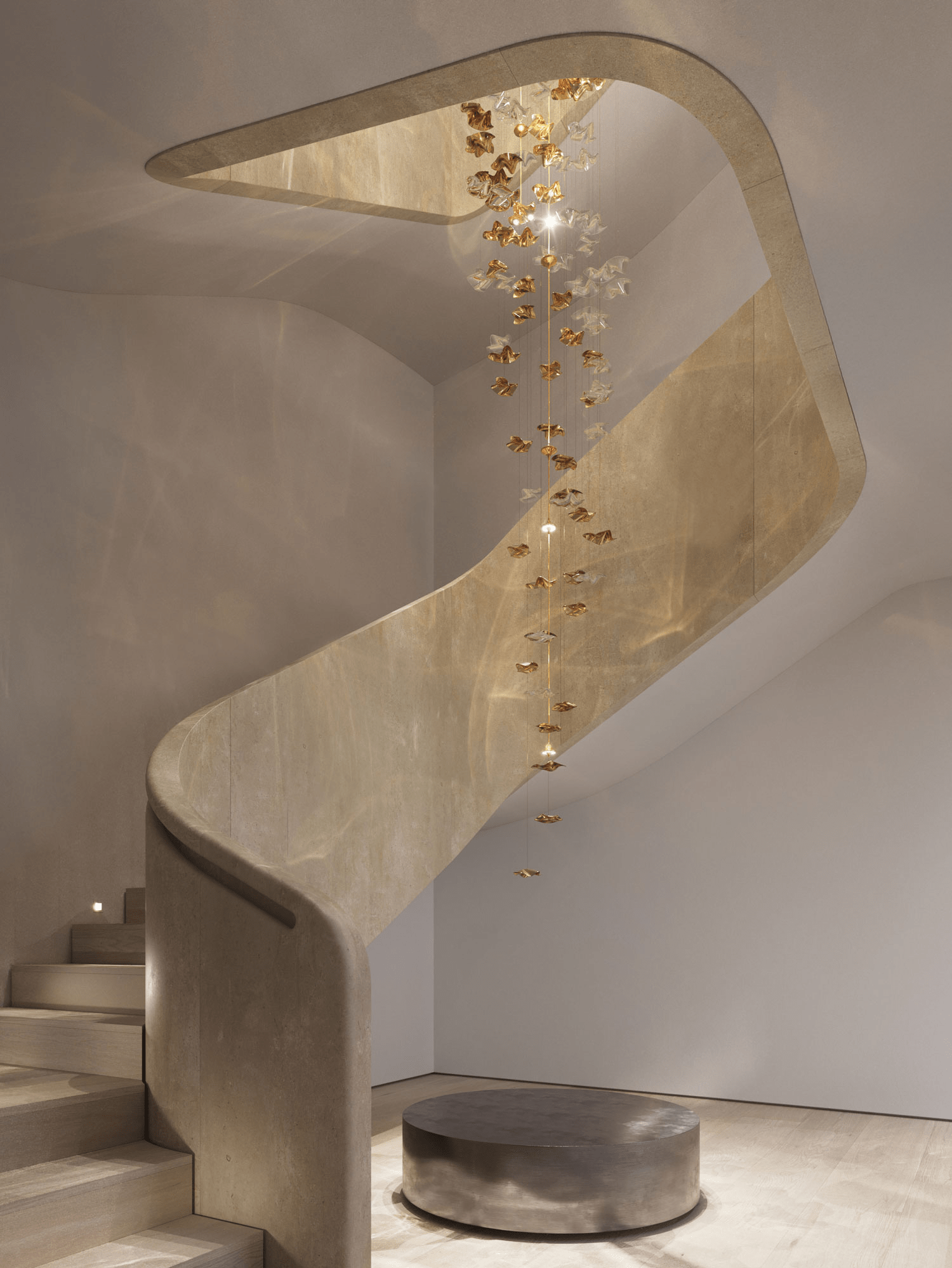 sand-sea-stair-chandelier-anzaz-Clear & Gold-5