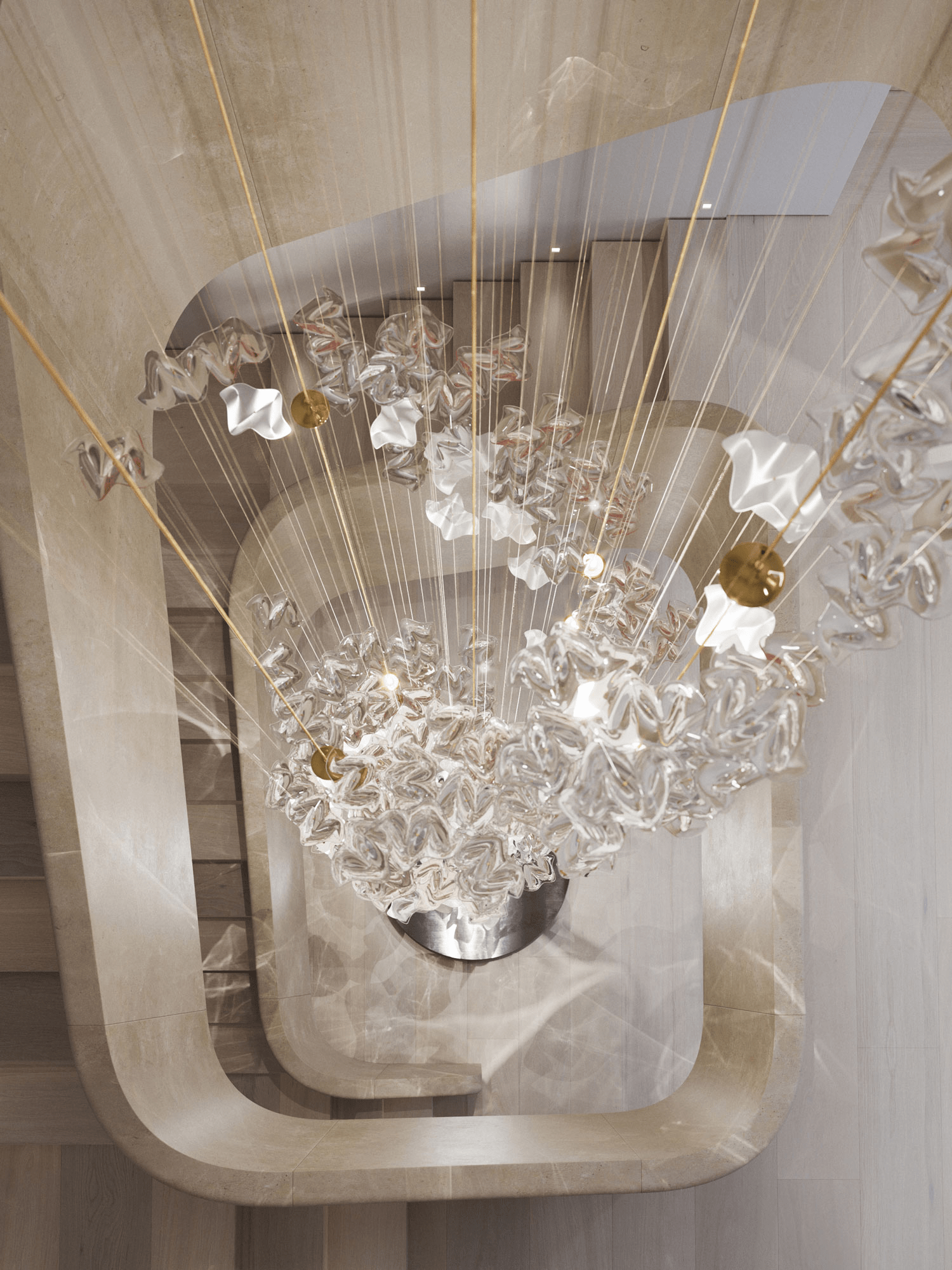 sand-sea-stair-chandelier-anzaz-Clear & Gold-6
