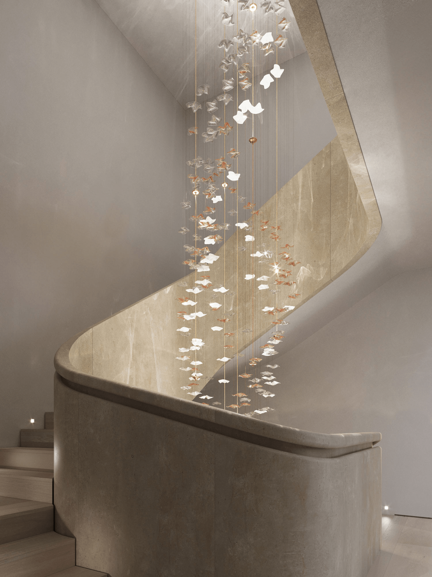 sand-sea-stair-chandelier-anzaz-Clear & Amber-3